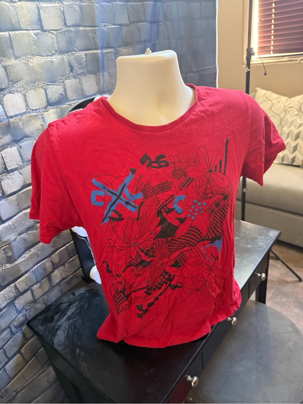Christian Lacroix Red Short Sleeve Graphic Tee